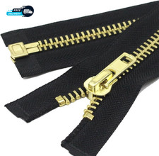  10 28 Inch Brass Separating Jacket Zipper Heavy Duty Metal Zipper for Men'S