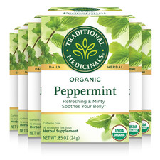 Traditional Medicinals Organic Spearmint Tea, Wellness Support, Refreshing, 96ct