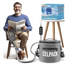 Portable Cold Therapy Ice Machine Knee Brace Silent Pump Timer Remote Gray