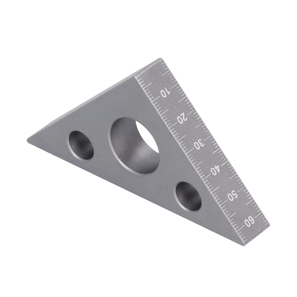 Triangular Ruler Aluminum Thickened Alloy Woodworking Height And Angle Measuring - Image 2 of 4
