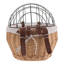 Natural Wicker Bike Basket for Pet Carrier - Attachment Storage Basket for