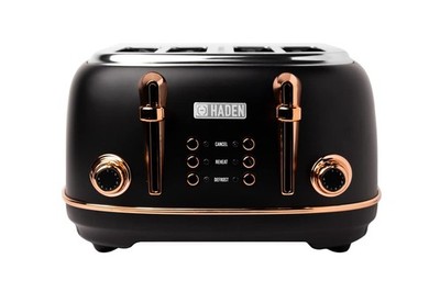 Haden Heritage Schwarz Toaster 4 Scheiben - Verstellbare Bräunung 4 Scheiben, 