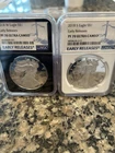 2018-W American Silver Eagle Proof Set PF 70 Ultra Cameo - 2 Coins