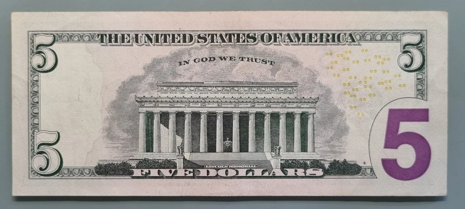 2006 Five Dollar Federal Reserve Note $5 STAR NOTE Circulated #96480 - Image 2 of 2