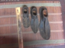 A lot of 3 various sizes of cast iron cobbler shoe forms or lasts antique  rare
