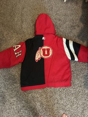 Vintage 90s UNIVERSITY OF UTAH UTES Starter Jacket Size XL Big logo warm/comfy