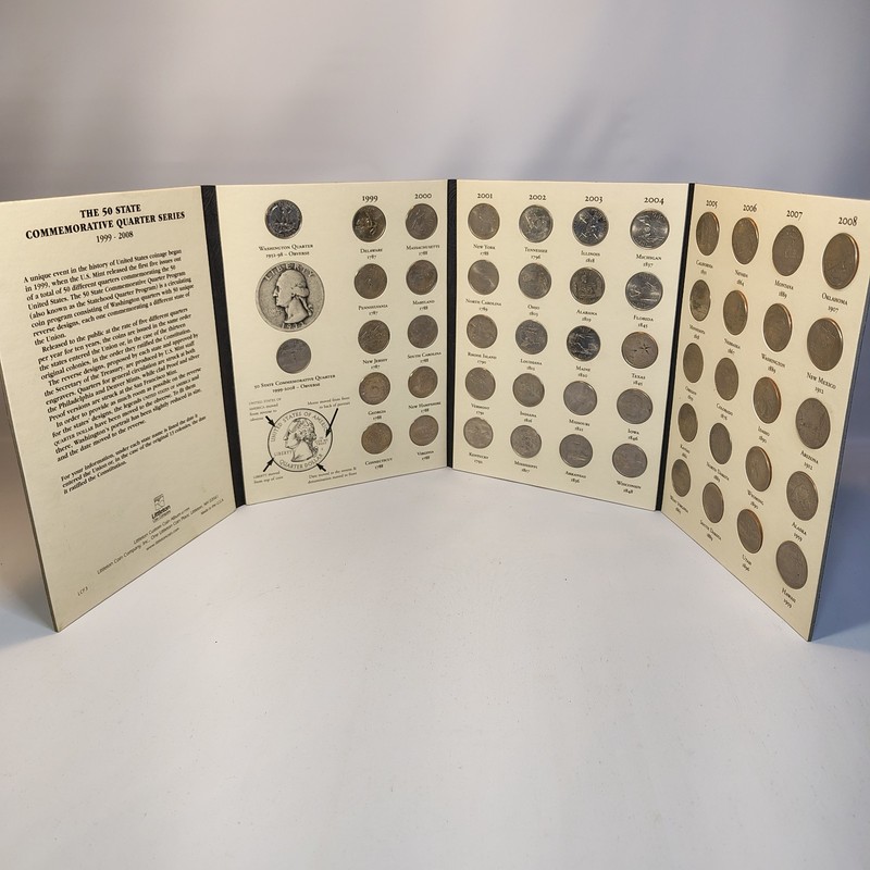 Complete 50 State Quarters Collection 1999-2008 Littleton Album 50 Coin Set #364