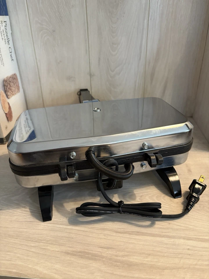 Vitantonio Pizzelle Chef Maker Acero Inoxidable Hecho en EE. UU. Gofre con Caja Foto 3 de 4