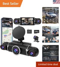FHD 2K 4-Channel Dash Cam with 170  Wide Angle View, Night Vision  App Control