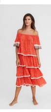 PITUSA Tiered Ruffled Off Shoulder Dress Standard Size