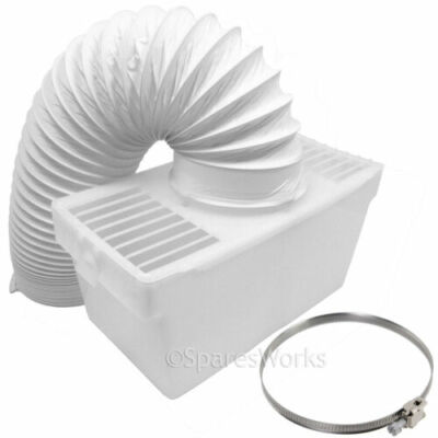 1 Meter Wandmontage Kondensatorbox mit Schlauch & Clip für INDESIT Wäschetrockner