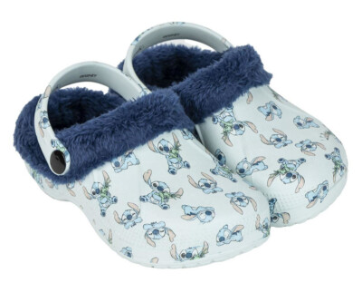 Kinder Disney Stitch Clogs Fell gefüttert Borg abnehmbare Fleece Hausschuhe Haus Schuhe  