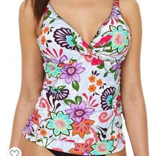 3New Anne Cole Swimsuit Bikini Tankini Top Size 38B/36C Underwire Multi