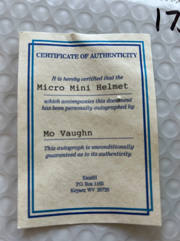 MO VAUGHN *AUTOGRAPHED* California Angels micro mini batting helmet - Image 3 of 3