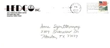 Ledco Inc Houston Texas 1989 Postal Envelope