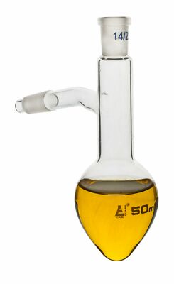 Distilling Flask, 50ml - 14/23 Socket Size - Pear Shape- Eisco Labs