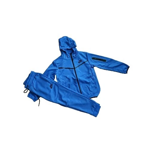 Nike Boy's 2- Piece Cotton Sweatsuit Joggers&Zip Up Hoodie Royal Medium (10-12)
