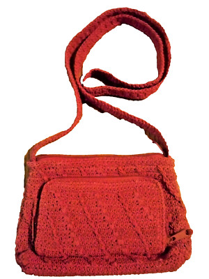 Vintage Carlo D'Santi Red Shoulder Bag Purse Crossbody Small 8'' Wide 6 '' High