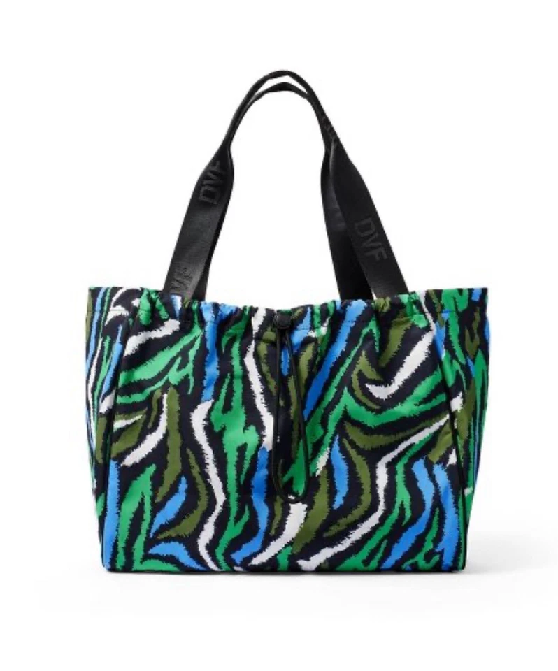 Disco Zebra Green Tote Bag - DVF - Diane von Furstenberg - New