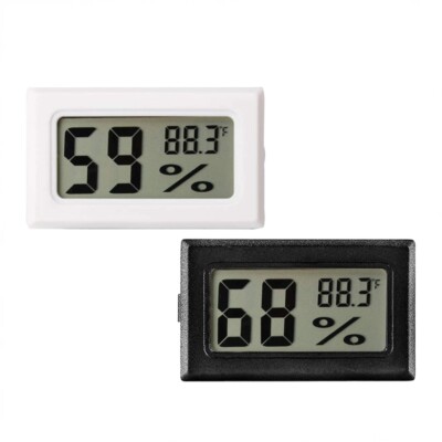 THERMOMETER HYGROMETER DIGITAL LCD, RAUM, KÜHLSCHRANK, AQUARIUM FARBE SCHWARZ / WEISS