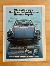 1973 Original Print Ad Simoniz Royale With Porsche 911