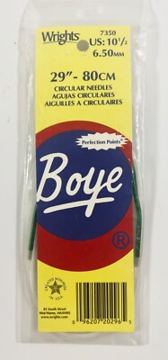 BOYE WRIGHTS 29'' US 10 1/2 6.50mm Circular Needle #7350 Made In the USA