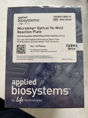 APPLIED BIOSYSTEMS N8010560 MICROAMP OPTICAL 96 WELL REACTION PLATES LOT OF 10