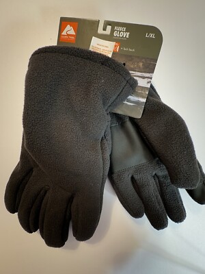 OZARK TRAIL MENS FLEECE WINTER GLOVES, SIZE LARGE-XL, VERY WARM AND NEW WITH TAG