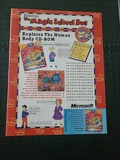 The Magic School Bus CD-ROM Microsoft Print Ad 1997 8x11 Great To Frame 