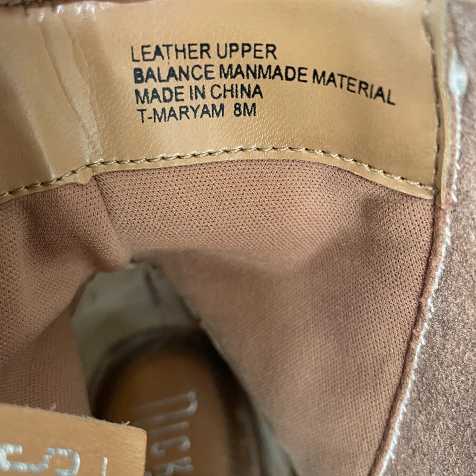 Botines de cuero tostado suave Nickels para mujer talla 8M tacón bloque cremallera lateral elegantes Foto 4 de 4