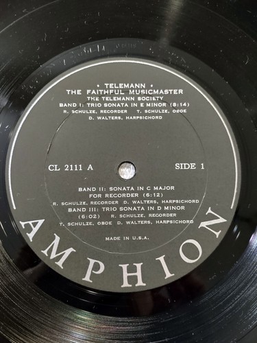 Telemann: The Faithful Musicmaster. Vinyl LP. - Picture 3 of 4