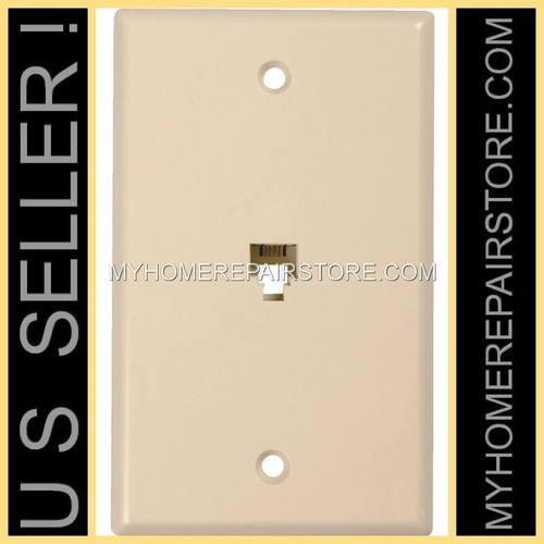 US SELLER ! FREE S&H ! —IVORY— RCA —FLUSH MOUNT—WALL PLATE —TELEPHONE—PHONE JACK - Picture 3 of 11