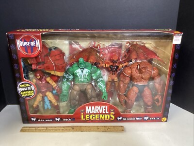 Marvel Legends House Of M Figure Set, It, Torch, Hulk, Iron Man Toy Biz 2006