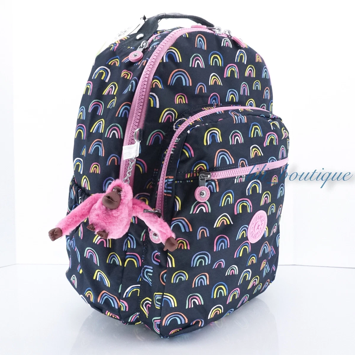 NWT Kipling BP4361 Seoul Backpack Laptop Travel Bag Nylon Rainbow Scatter  Multi | eBay
