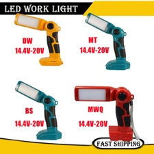 Flashlight Led Work Light For Milwaukee For Dewalt For Makita For Bosch Battery