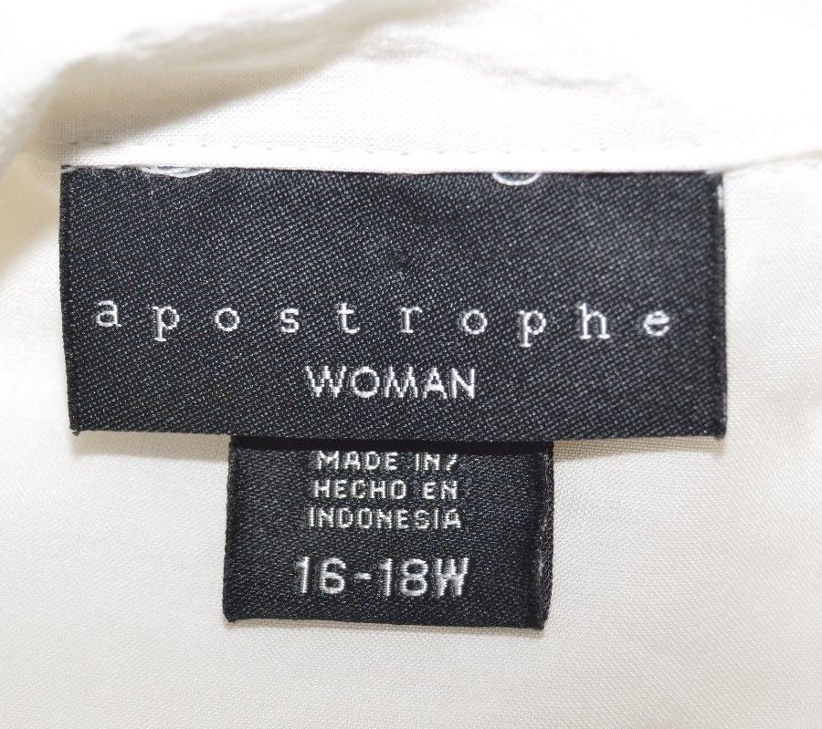 Apostrophe White Button Down Work Blouse Long Sle… - image 8