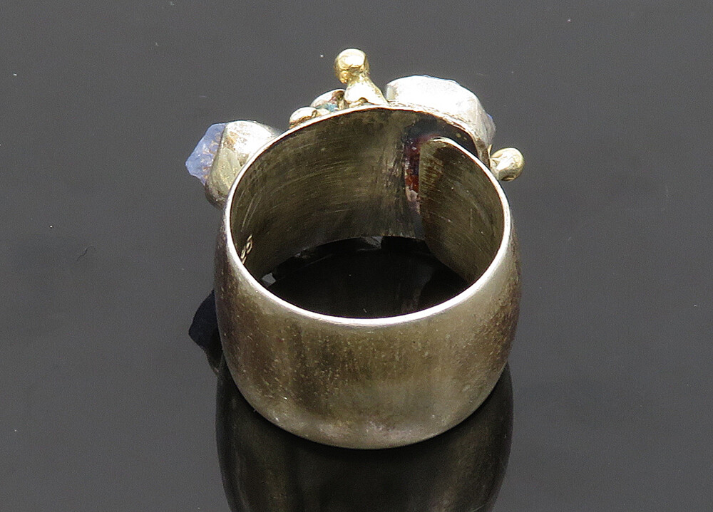 LILLY BARRACK 925 Silver & 14K GOLD Vintage Tanzanite Band LILLY BARRACK 925 Silver & 14K GOLD Vintage Tanzanite Band