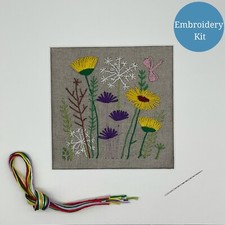 Irish Stamped Embroidery Kit, Flower Garden