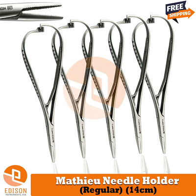 5 Pcs Orthodonric Mathieu Needle Holder Surgical Suturing Dental Ligature Pliers