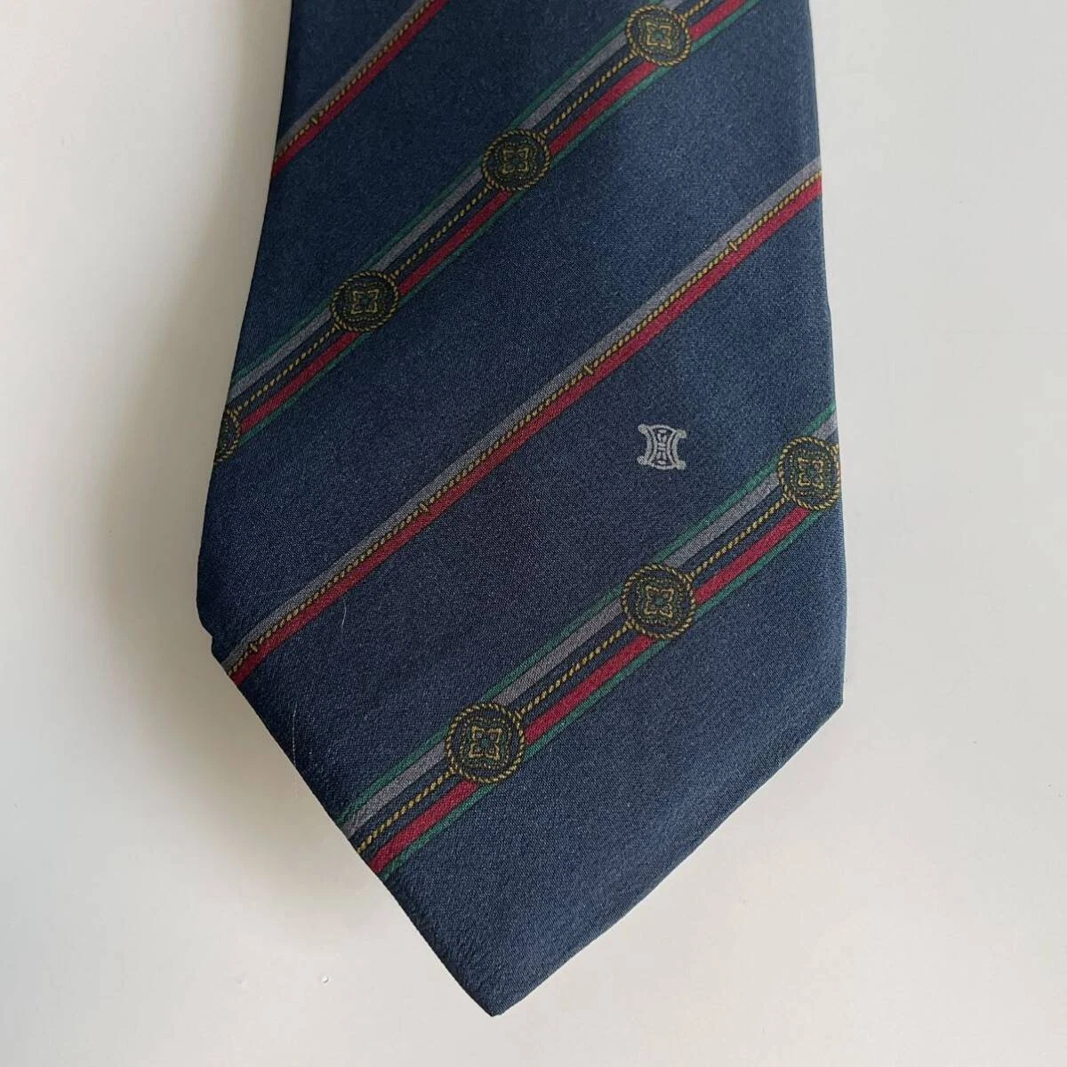 CELINE cravatta uomo seta originale usata cravatta abito classico lusso multicolore A74