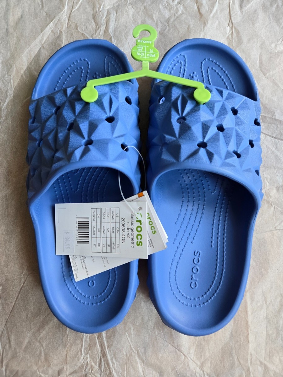 ◆CROCS◆ Public Classic Geometric Slide V2 WT 24SUSD209608 NWT Crocs Classic Geometric Slide V2 - Blue - Men's 6