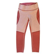Outdoor Voices Core Leggings Small Rose Pink Colorblock 7/8 Crop Coolmax Lining