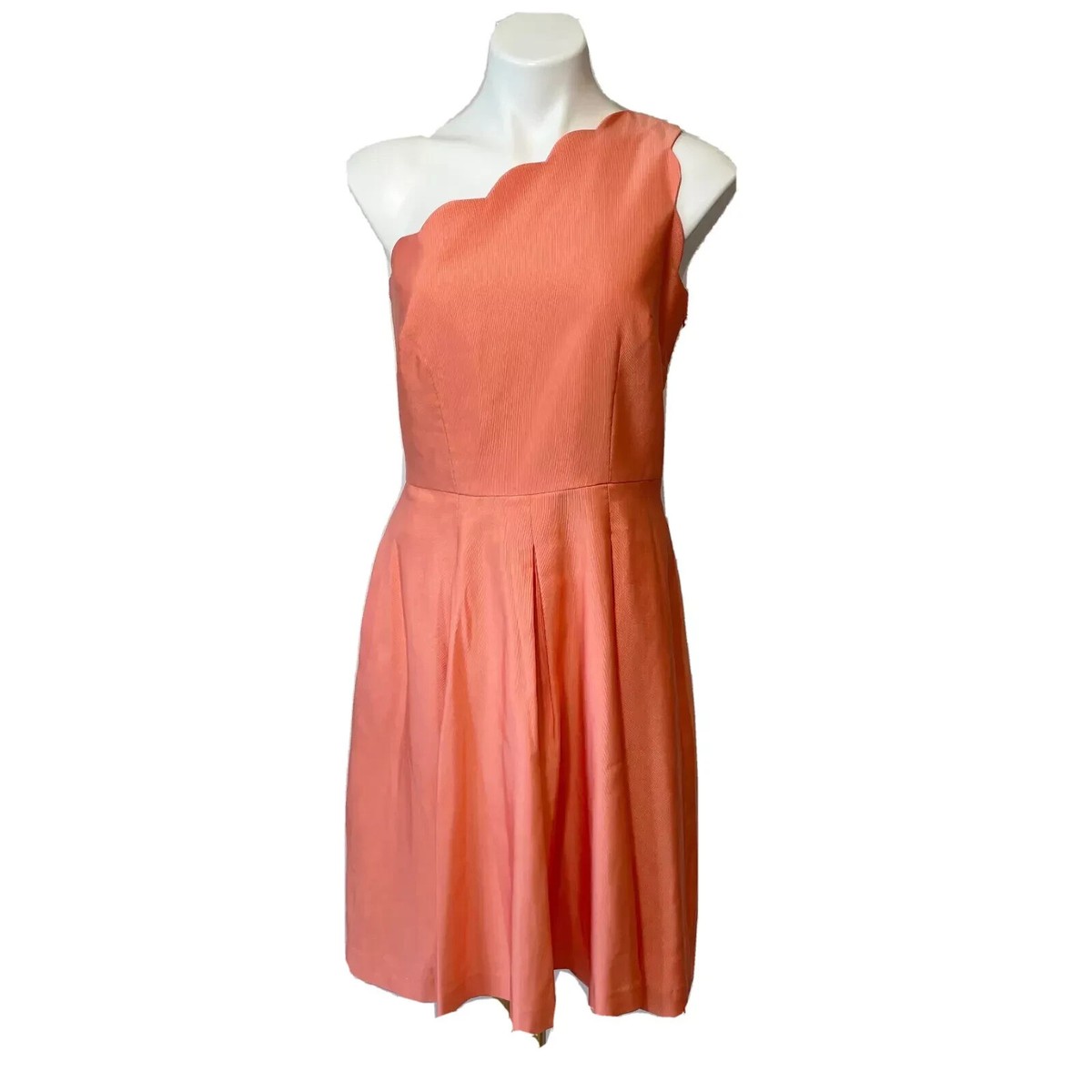 coral one shoulder bridesmaid dresses Weddington Way Dress Size 8 Scalloped Hem 2000s in fashion - WWSUMMERSALE The model is 58 Size:Custom Order