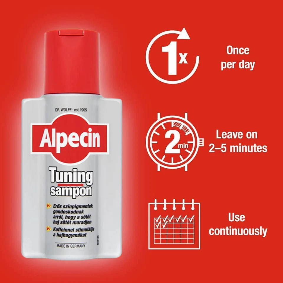 Champú antipérdida colorante de cabello Alpecin Tuning con pigmentos oscurecedores x 5 Foto 4 de 4