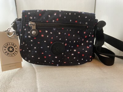 Kipling Folki Mini Satchel Navy Black Star Joyful Cheer Print 