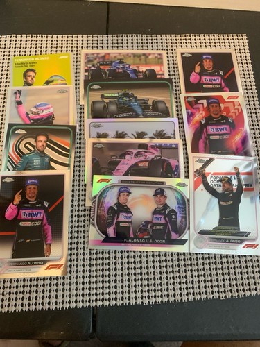 FERNANDO ALONSO TOPPS CHROME LOT. 12 Karten