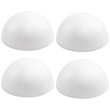 4PCS 8 Inchs White Foam Balls Half Round Polystyrene Half Foam Balls Craft Su...