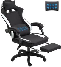 Fabric Massage Gaming Chair, Ergonomic Computer Chair, Video Game Chair, Massage
