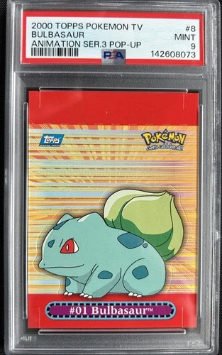 2000 Topps Pokemon TV Animation Series 3 Pop-Up Bulbasaur #8 - PSA 9