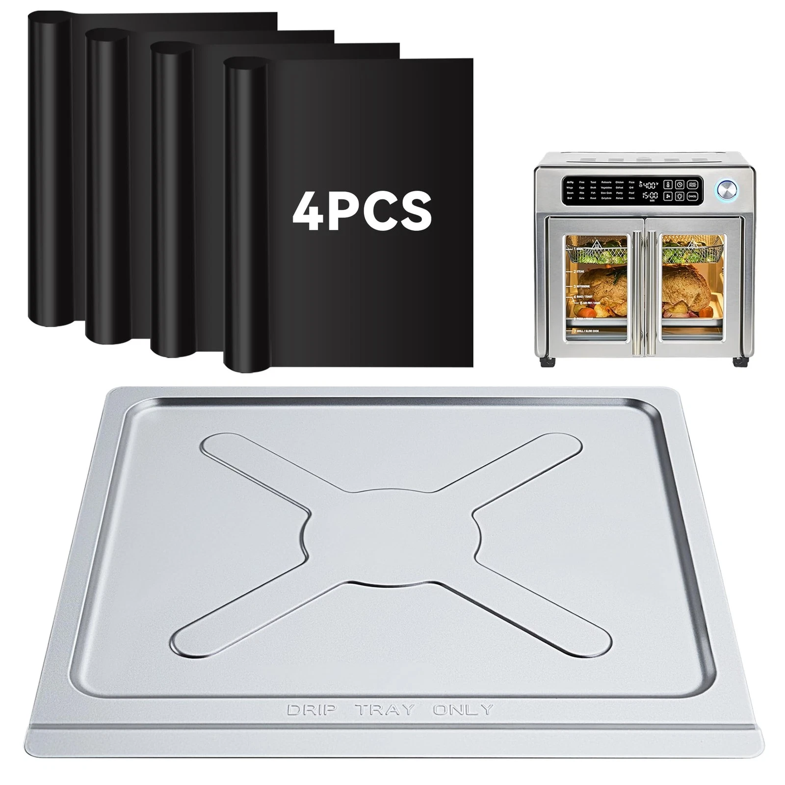 Crumb Tray Replacement Compatible with Emeril Lagasse 26 Qt for 26 Qt, Silver